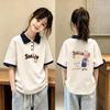 Girls' Cartoon Cotton Polo Shirt - Summer Lapel Short Sleeve for Ages 6-15