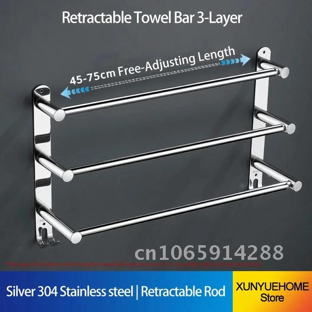 Bathroom Extendable Towel Rail Coat Hanger