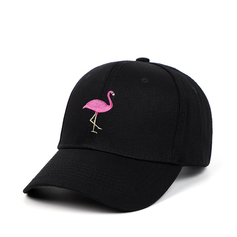 Unisex Cotton Flamingo Embroidered Baseball Cap for Outdoor Activities