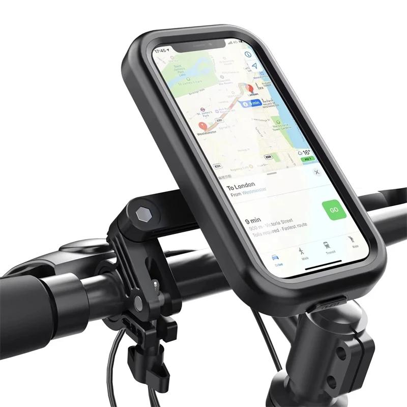 Waterproof Bicycle Mobile Phone Holder Motorcycle Stands 360°Swivel Adjustable Universal  Bike Holder for 4.7-6.8" Mobile Phone
