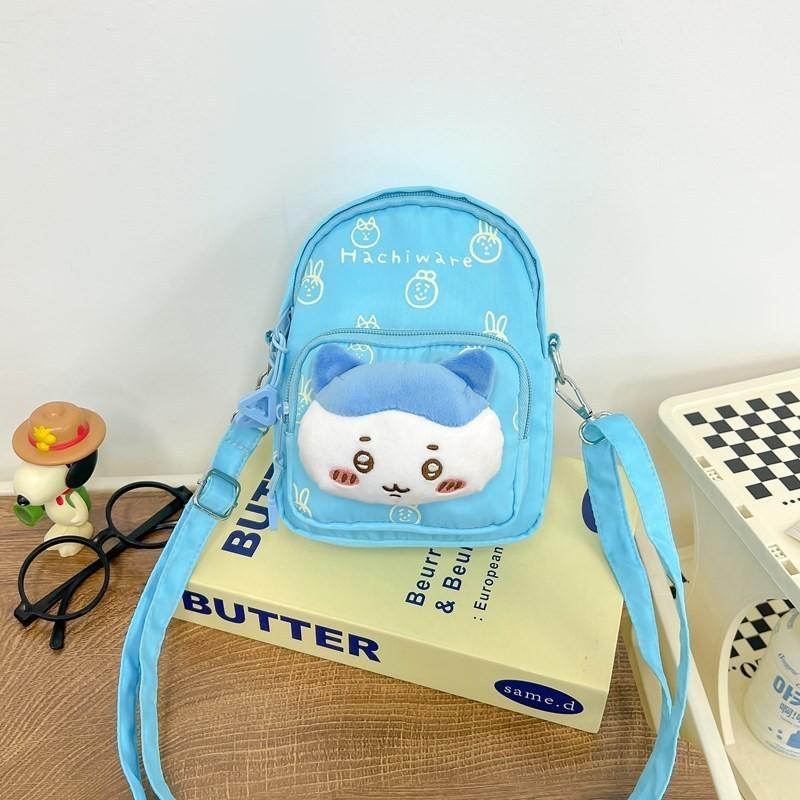Hachiware Soft Cartoon Plush Shoulder Bag With Breathable Material For Girls