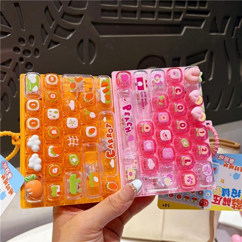 26 Key Cute Decompression Toy Anti-Anxiety Push Button Toy Portable Bag Hanging Ornament For Students Daily Use