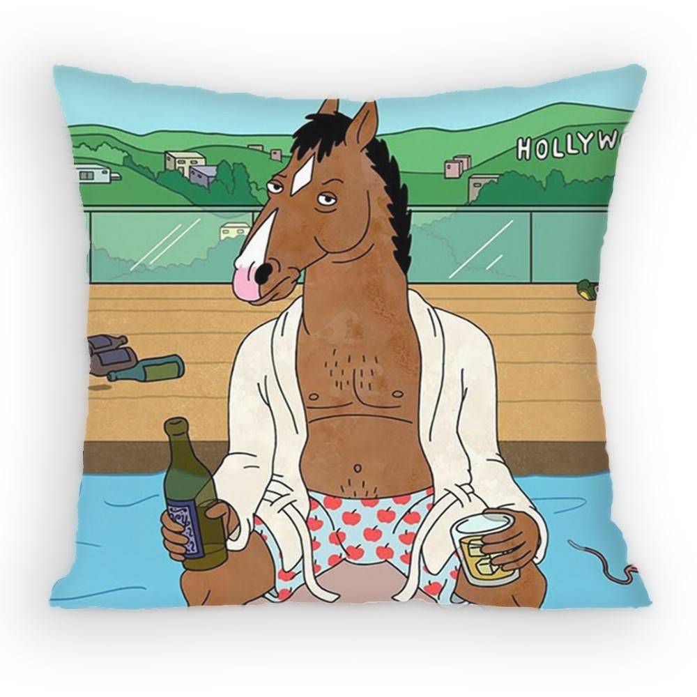 BoJack Horseman Pillow Case Antidustmite Pillowcase Invisible zipper silky Sofa cushion cover for bedroom