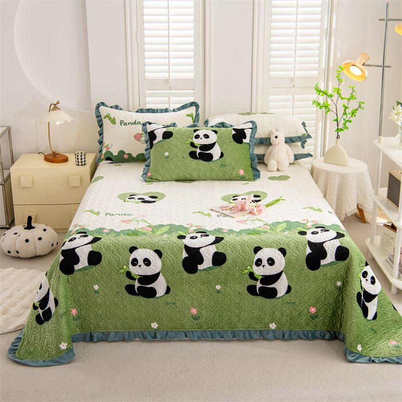 Milk Velvet Crystal Velvet Bed Cover Mattress Cover Blanket Kang Cover Warm Plus Velvet Blanket Quilted Bed Sheet Thickened Three-piece Set