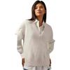 Calvin Klein Casual Minimalist Letter Jacquard V-Neck Knit Vest Women Vest Milk-White J224560