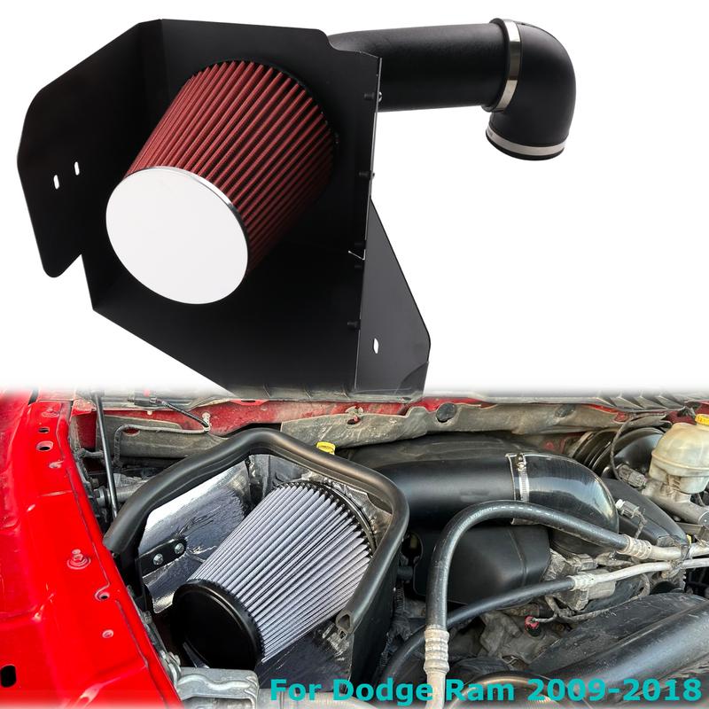 Hochdurchfluss-Kaltluftansaugrohr-Kit Filter Hitzeschild Aluminiumlegierung Für 2009-2018 Dodge Ram 1500 5.7L V8 Motor