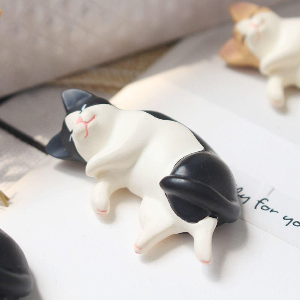 Cute Simulated Cat Fridge Ornaments Resin Lazy Cat Miniatures 6 Styles Cat Resin  Accessories  Car