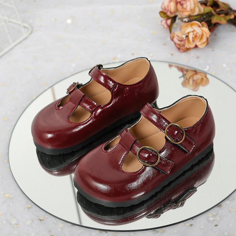 Girls' Leather Shoes 2025 Autumn New Simple British Baby Shoes Women's Treasure Fashion Versatile Casual Non-slip Princess Shoes