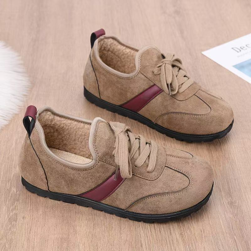Flat-bottomed Dexun Shoes, New Winter Soft-soled Retro Casual Shoes, Sports Board Shoes, Women's Shoes, Velvet Warm Cotton Shoes