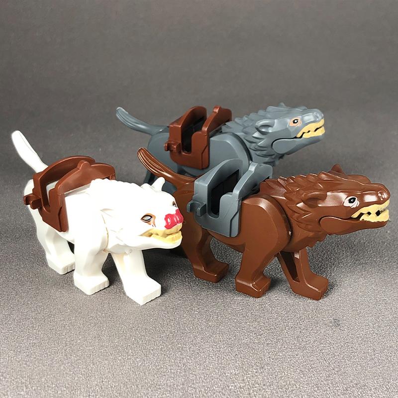 Non-Toxic Moc Bricks Diy Animal Wolf Action Figure Accessories Educational Building Blocks Assembled Toys Kids Gifts