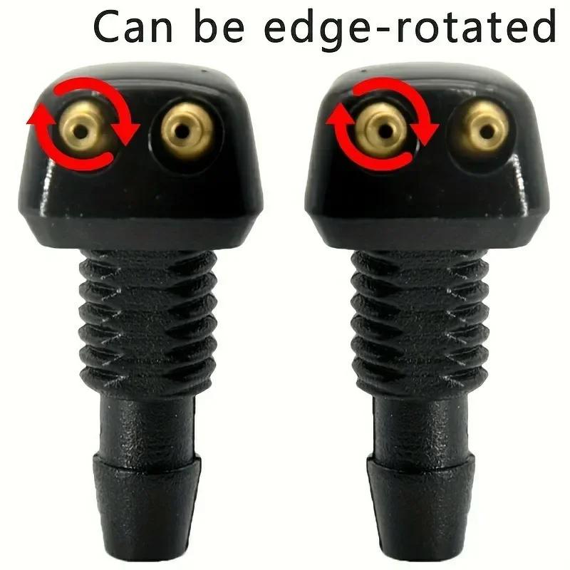 1/2/4Pcs Car Windshield Wiper Washer Spray Nozzle Fits Most Car Models Dual Holes Windshield Washer Nozzle Wiper Water Spray Jet
