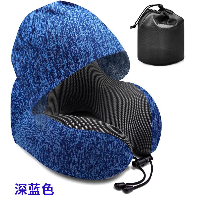 Multi-functional Hooded Memory Foam Travel Pillow - Portable U-Shaped Neck Support for Airplane & Office Nap