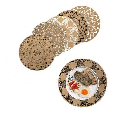 15 "Neue runde Tischsets im chinesischen Stil für Kaffee- und Esstische, für Senioren, westliche Essensmatten, Hotels, Küche, wasserdicht, leichte Luxus-Tischsets