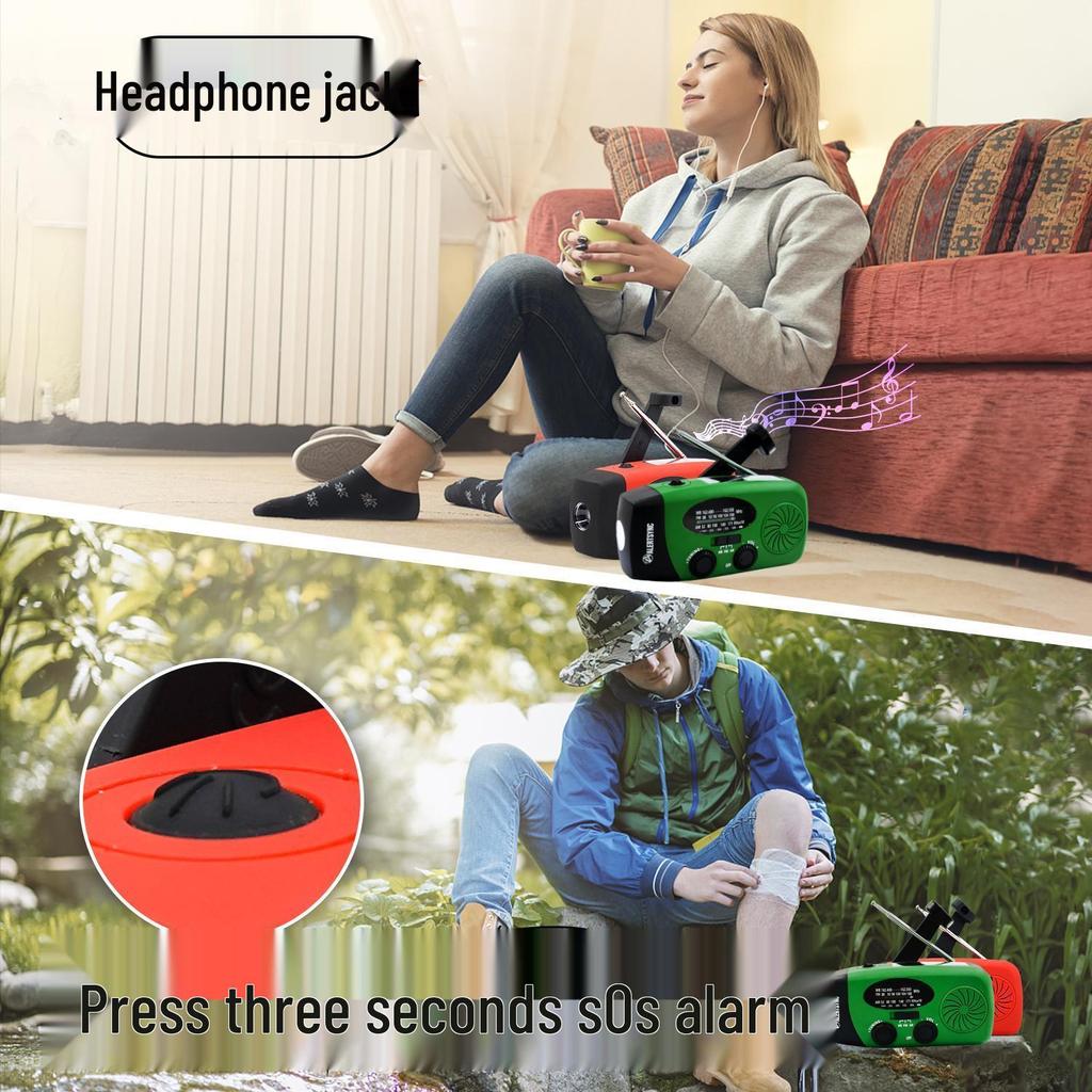 2025 Multifunctional Solar Hand-Crank Emergency Radio with LED and Power Bank