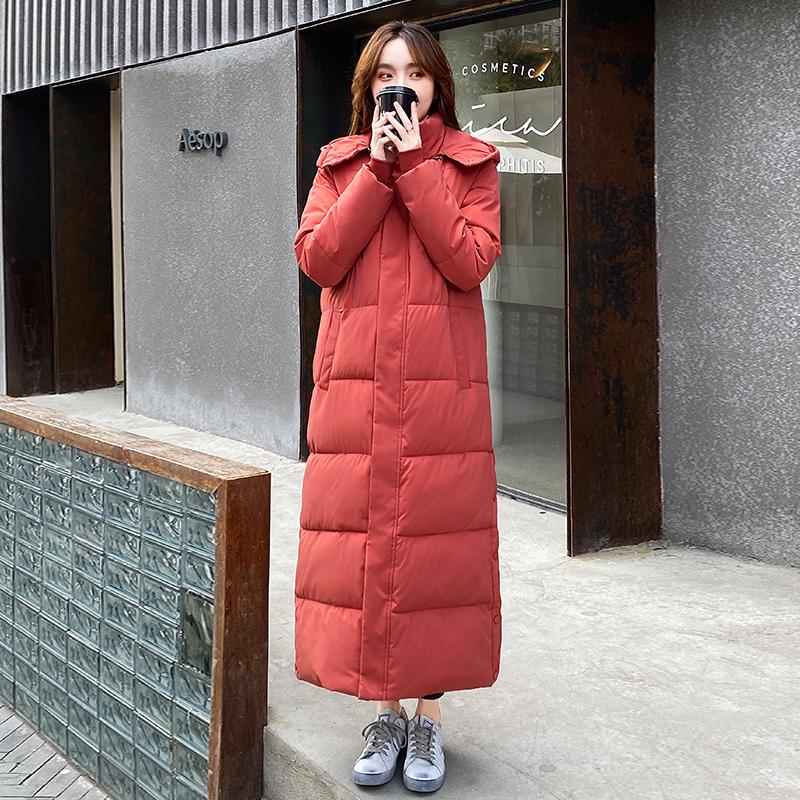 Women's Long Loose Korean Style Down Cotton Coat - Winter 2025 Collection