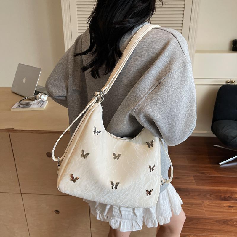 Torba damska na wiosnę i lato o dużej pojemności, nowa modna torba na plecy z podwójnym ramieniem, torba typu bucket na jedno ramię