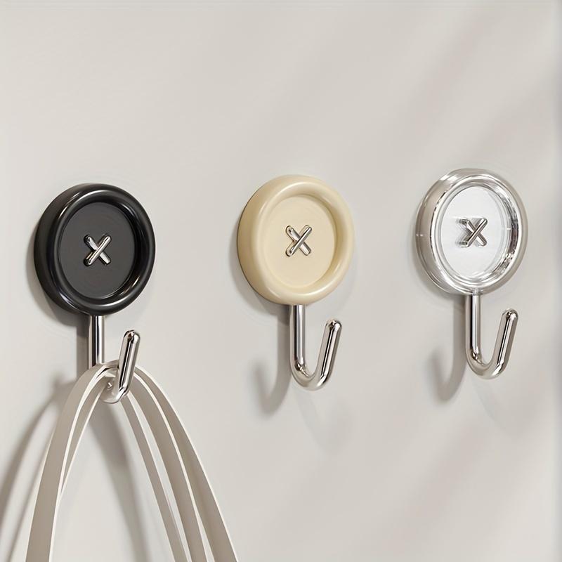 4pcs Button Hooks, Utility Hooks, Wall Decorative Key Hooks for Hanging Hats, Towels, Keys, Towel Hooks for Home, Kitchen, Bathroom