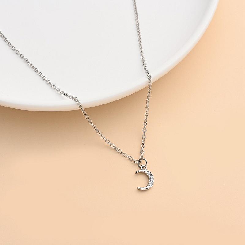 

Dongdaemun Necklace Star Moon Couple Girlfriend Star Moon Necklace Simple Versatile Clavicle Chain