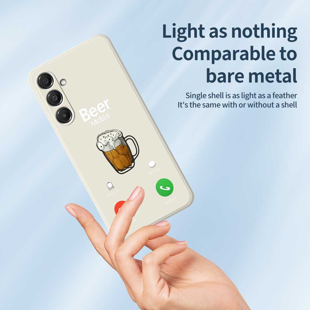 For Samsung Galaxy A16 5G/4G Case Beer Pattern Printing Straight Edge TPU Phone Back Cover