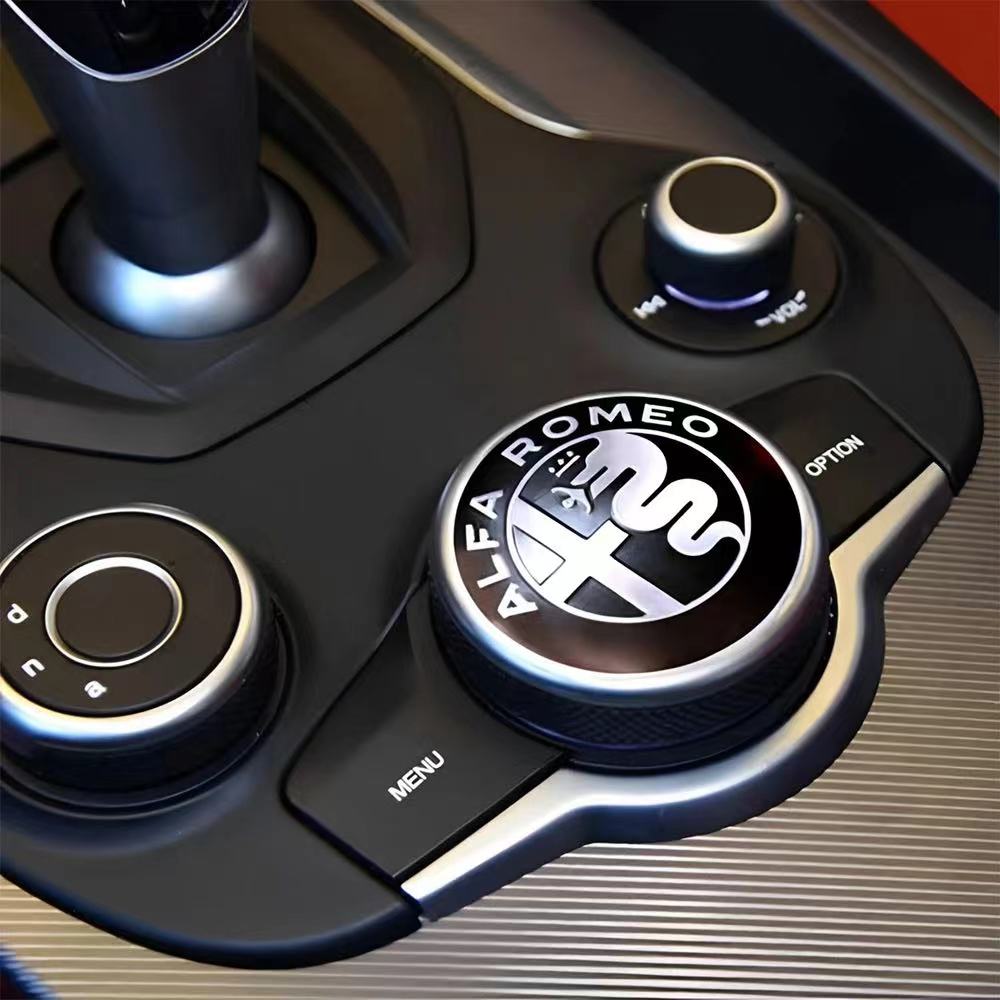 Pro Alfa Romeo 40mm Samolepka s emblémem na volant auta Odznak na ovladači středové konzole Pro Alfa Romeo Giulietta Mito Giulia Stelvio Br