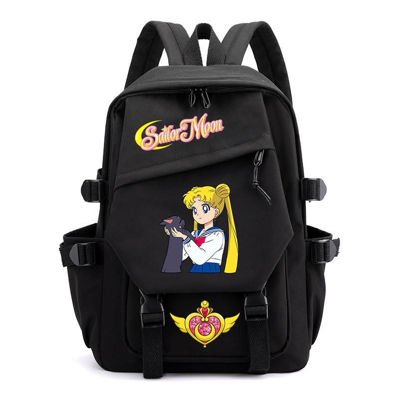 Zaino Stampa Anime Sailor Moon per Ragazzi Studenti Viaggio Leggero in Nylon Borsa Scolastica con Spallacci Imbottiti