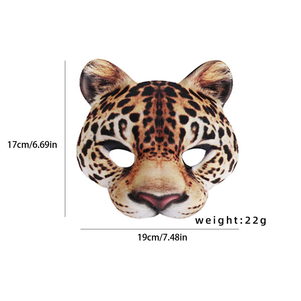 Halloween Mask Semi Leopard Print Mask Realistic Patterns EVA Men And Women Decorative Carnival