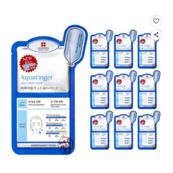 Leaders Aquaringer Skin Clinic Mask Intensive Hydrating Sheet Mask 10pcs