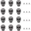 CHGCRAFT 12 Sets Skull Screw Back Punk Skull Head Alloy Rivets Screw Brass Screw Back for Leather Crafting Skull for Bag Hat Shoe Jacket Belt
