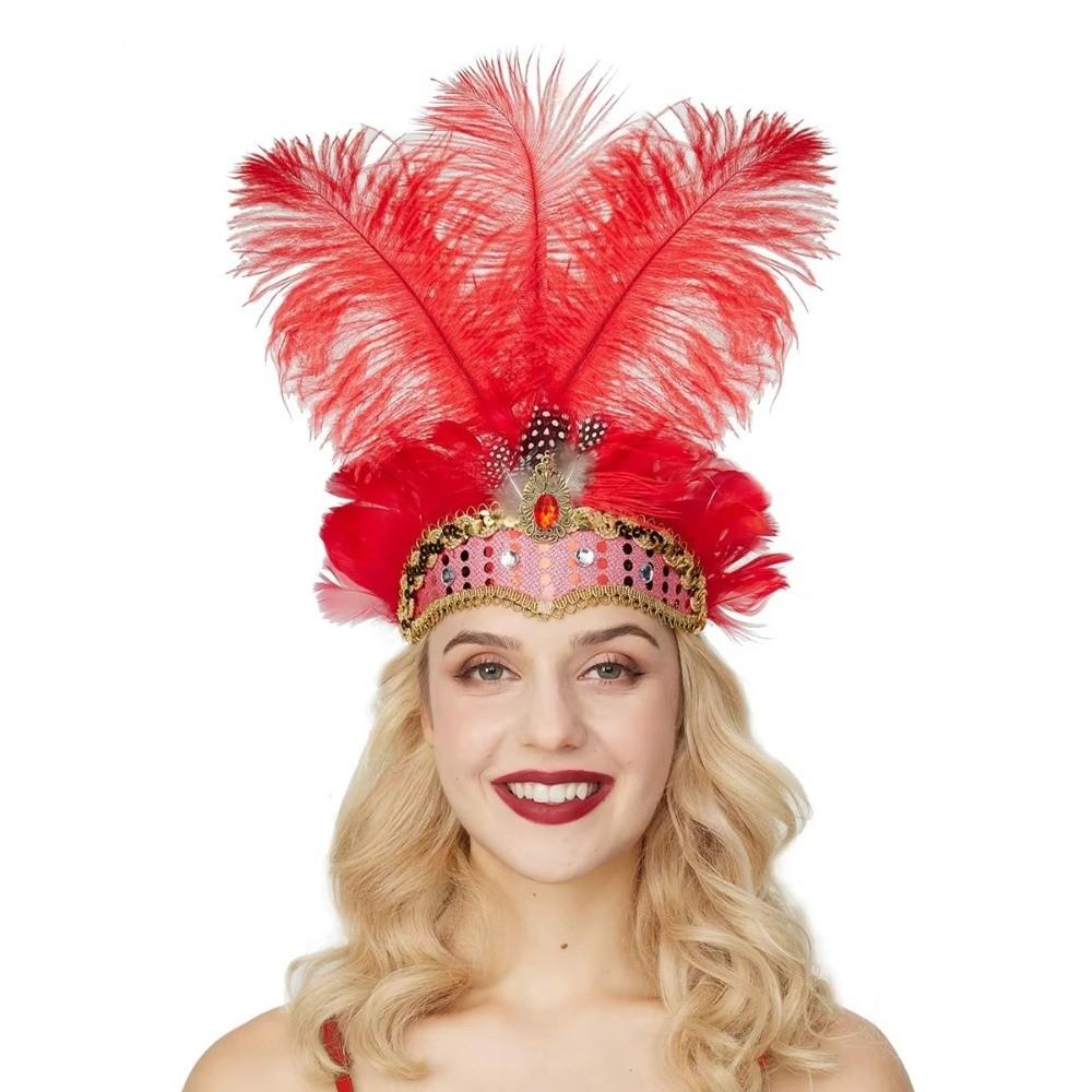 New Colorful Feather Headpiece Brazilian Carnival Decorative Showgirl Headband Stage Performance Hair Band Carnival Events