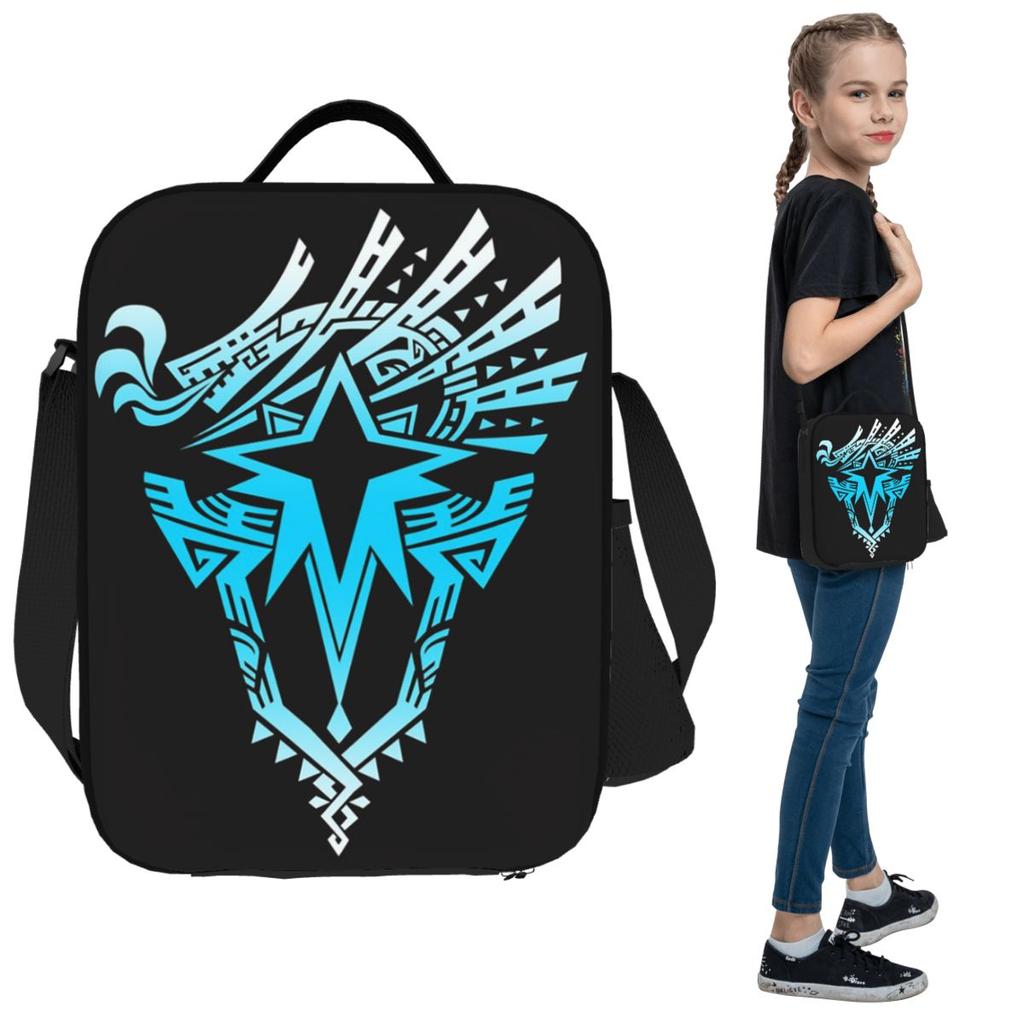 Monster Hunter World Iceborne Logo Lunch Bags Insulated Bento Box Waterproof Lunch Tote Picnic Bags Cooler Bag Woman Kids Travel