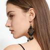 European and American Xiaohongshu Popular Retro Stud Earrings Women's Vintage Tassel Hollow Lace Gemstone Niche Earrings