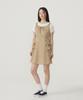 Covernat Woman Shirred Cargo Sleeveless Dress Beige