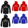 Basic Queen King Print Hooded Sweatshirt Couples Outfit