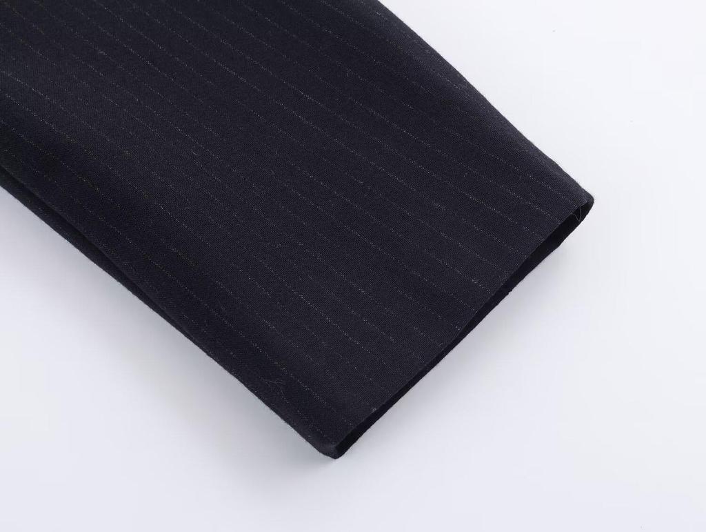 BR&ZA Women's 2026 Spring Pinstripe Double-Breasted Blazer