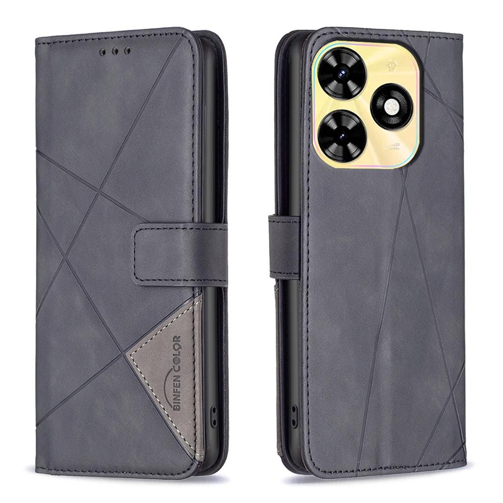 For Infinix Smart 8 4G Phone Cases Wallet Stand Geometry Imprint Leather Cover