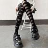 Goth Lolita Cosplay Bandage Design Soft Velvet Tights Women Sexy Cross Strap Bottom Stockings Costumes Punk JK Cute Girl Hosiery