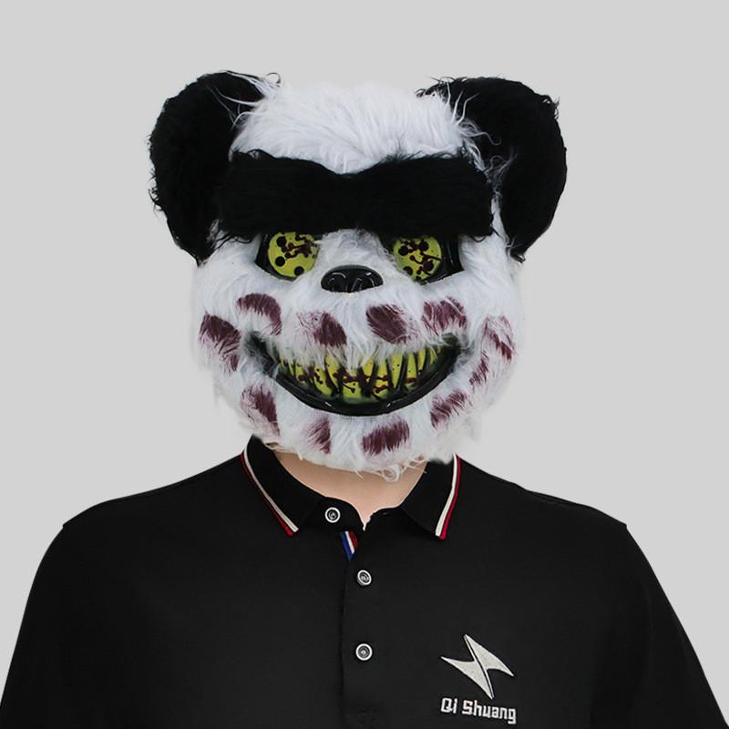 Kolorowa świecąca maska królika na imprezy halloweenowe i występy teatralne. Idealna na zabawy i wydarzenia świąteczne.