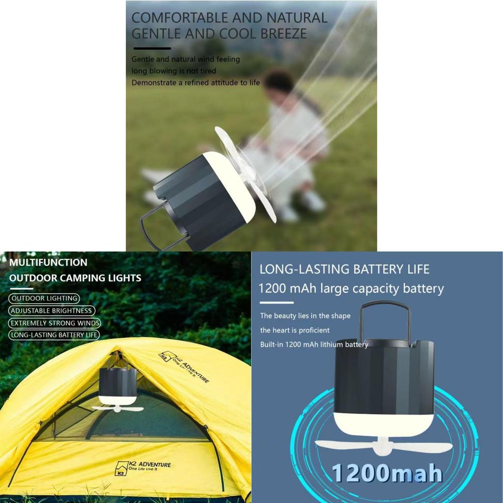 Outdoor Camping Led Lantern With Mosquito Repellent Fan For Tents