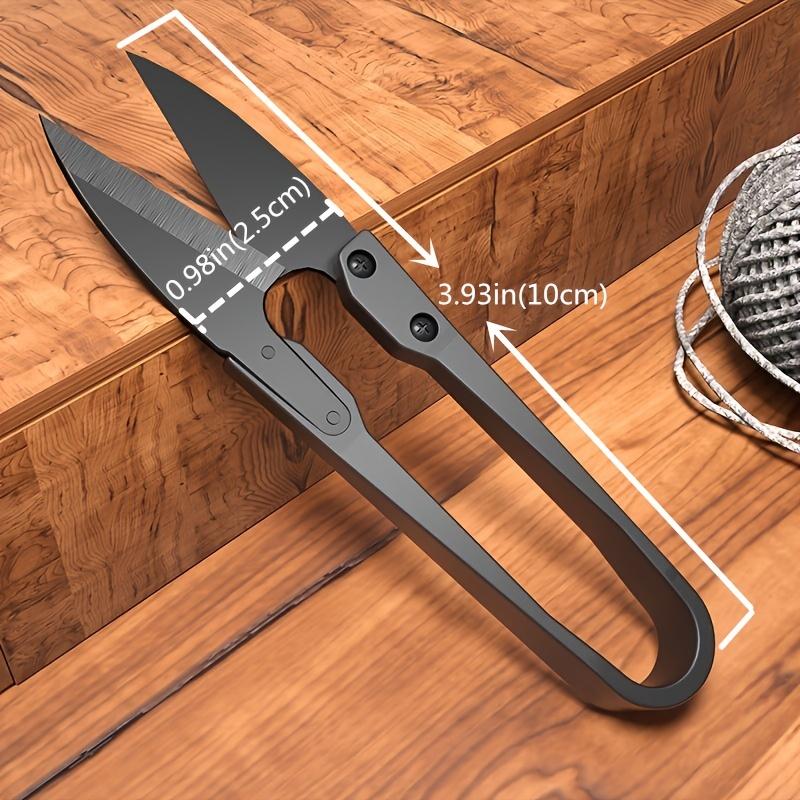 1pc Sewing Scissors, Stainless Steel U-shaped Spring Scissors, Portable Mini Embroidery Clipper, Stitching Snip For DIY