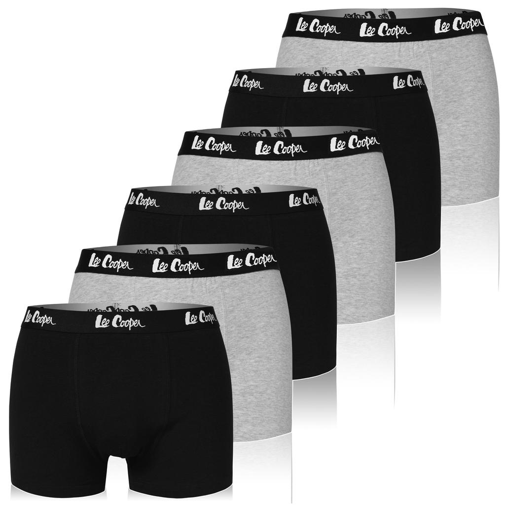 Lee Cooper Boxer Uomo In Cotone - Confezione Da 4, Taglie M-L-XL-XXL, Colore Nero, Mutande Elasticizzate E Traspiranti