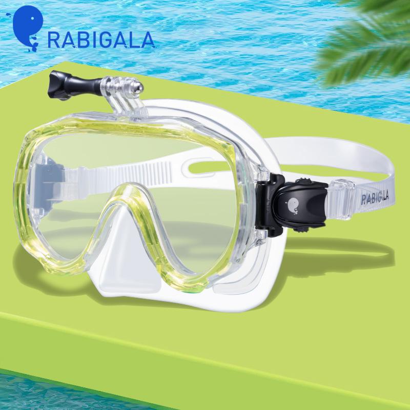 

Взрослые очки Маска для снорклинга Встроенное крепление для камеры Очки для дайвинга светло-желтого