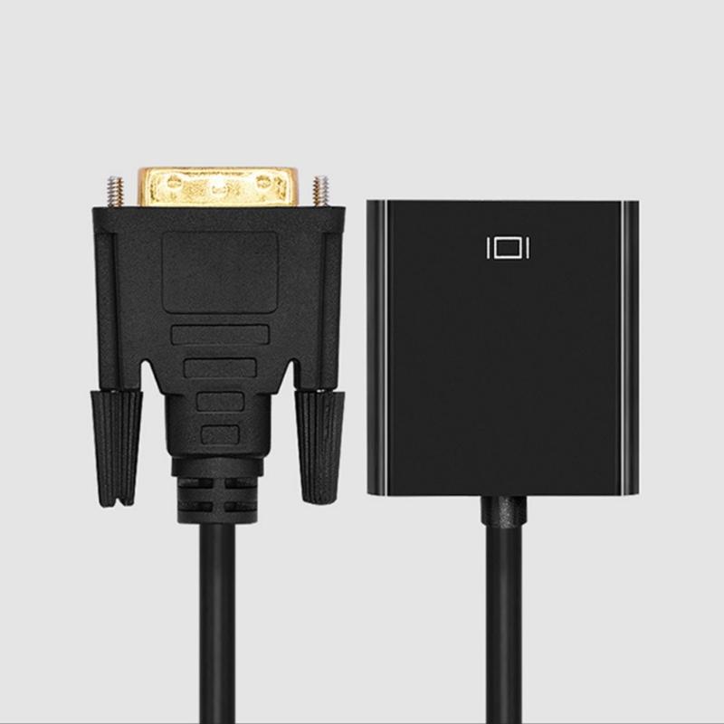 DVI 24+1 Pin To VGA Adapter Cable 125mm Long DVI-D To VGA Converter with Integrated Chip Support 1080P Video Output