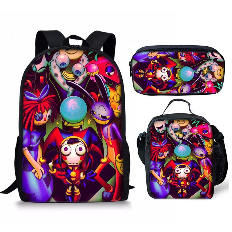 Magic Digital Circus Schultasche Grundschule 3.-4.-5. Klasse Leichtgewicht Großes Fassungsvermögen Rückenschutz Cartoon Anime Rucksack