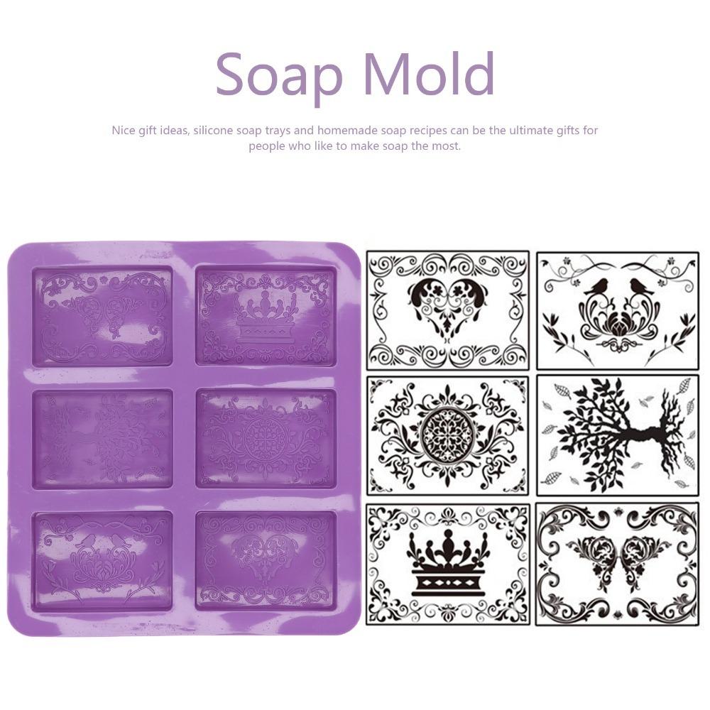 Embossed Lace Pattern Silicone Soap Mold Flexible Silicone Cake Mold Set Home Baking Square