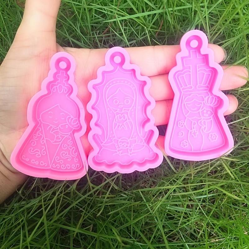 Silicone Mold Epoxy Resin Casting Mould for Making Nun Shaped Keychains Backpack Decorations and Religious Pendants
