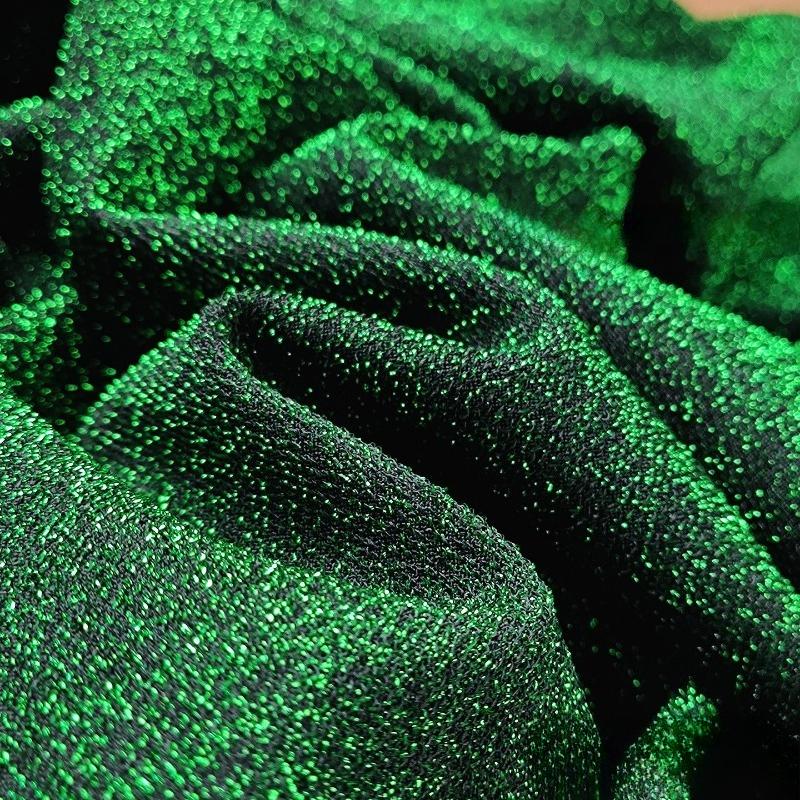 100/300/500cm Starry Stage Wedding Clothing Fabric Glitter Knitted Metallic Fabric DIY Sewing Handmade Elastic Cloth