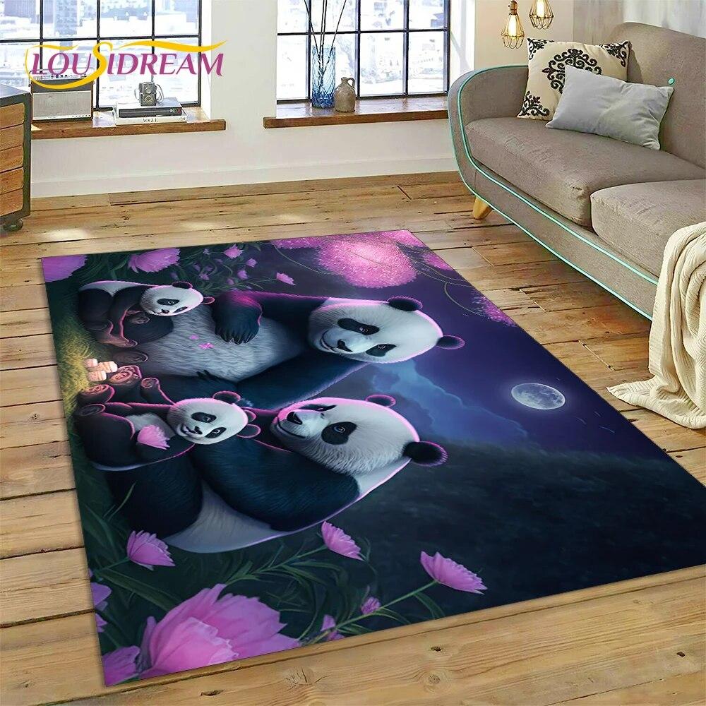 Dream Cute Panda Cartoon Animal Carpet Rug for Home Living Room Bedroom Sofa Doormat Decor,Kids Play Area Rug Non-slip Floor Mat