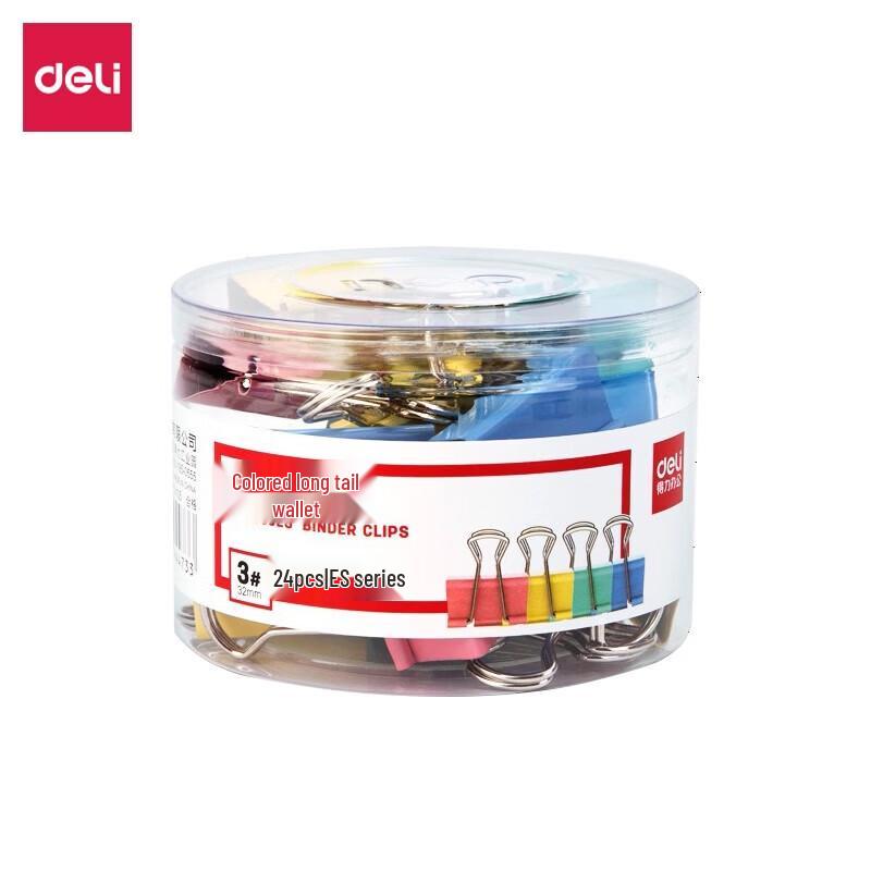 Deli 8553ES-3 Colorful Binder Clips