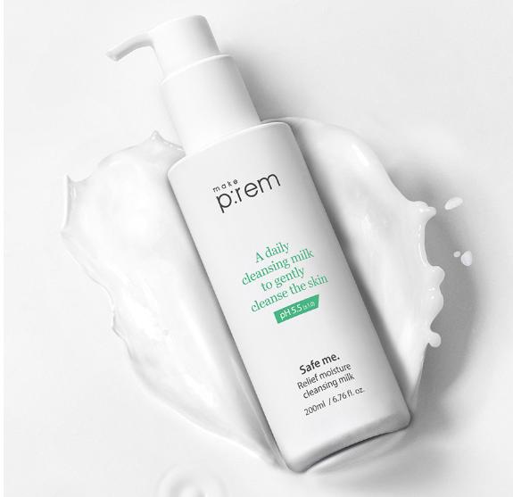 make p:rem Safe Me Relief Moisture Cleansing Milk Special Set Gentle Hydrating Facial Cleanser 500ml + Cleansing Foam 40ml x2