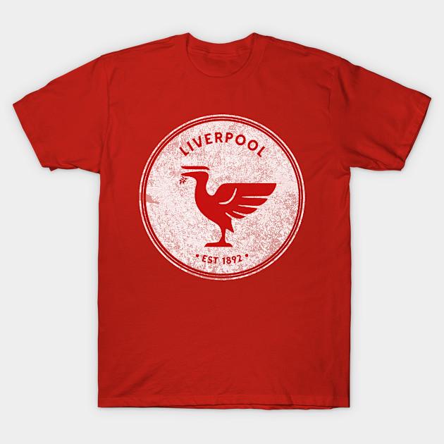 Мужская черная футболка с принтом Ливерпуль Liverbird Большая Винтажная Ретро Красная Печать на бумаге без вырезания Хлопковая футболка M